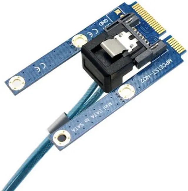 Alt view image 5 of 5 - Cablecc  50mm Mini PCI-E mSATA SSD to Flat SATA  7pin Hard Disk Drive PCBA Extension Adapter