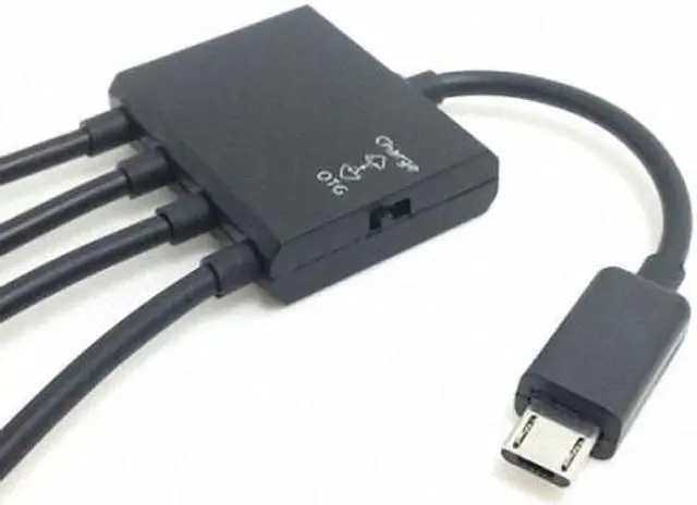 Alt view image 3 of 6 - Jimier Micro USB Host OTG 3 Port Hub Adapter Cable U2-130