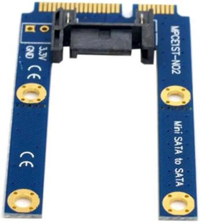 Alt view image 3 of 5 - Cablecc  50mm Mini PCI-E mSATA SSD to Flat SATA  7pin Hard Disk Drive PCBA Extension Adapter