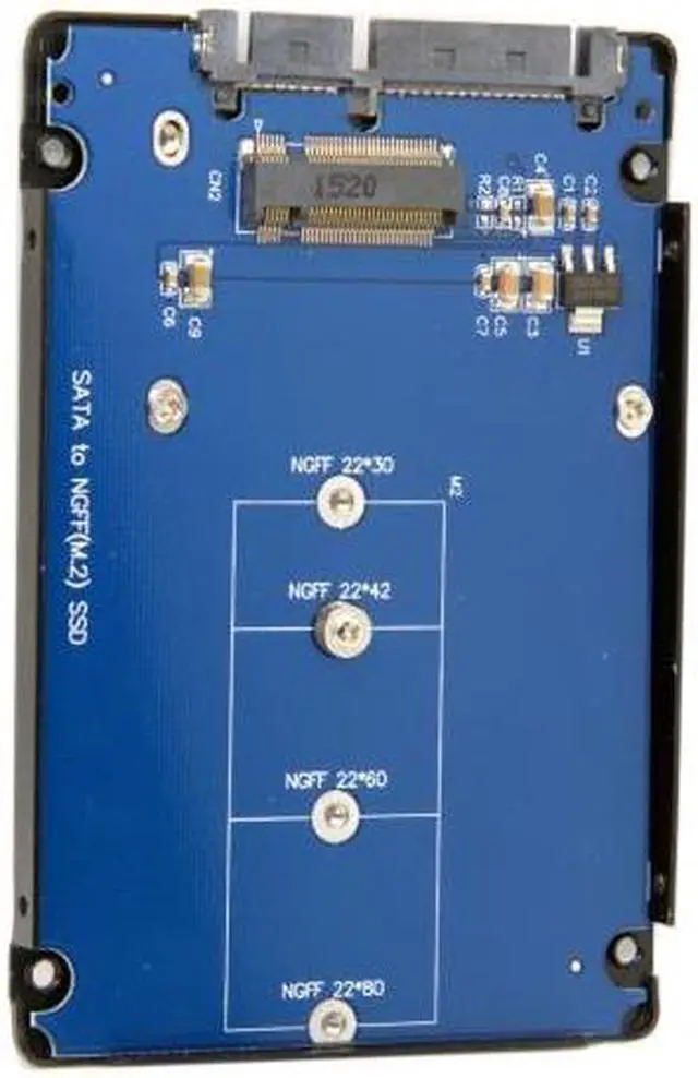 Alt view image 4 of 7 - Cablecc  B+M Key Socket 2 M.2 NGFF (SATA) SSD to 2.5 SATA Adapter Card Adapter with Black Metal Case