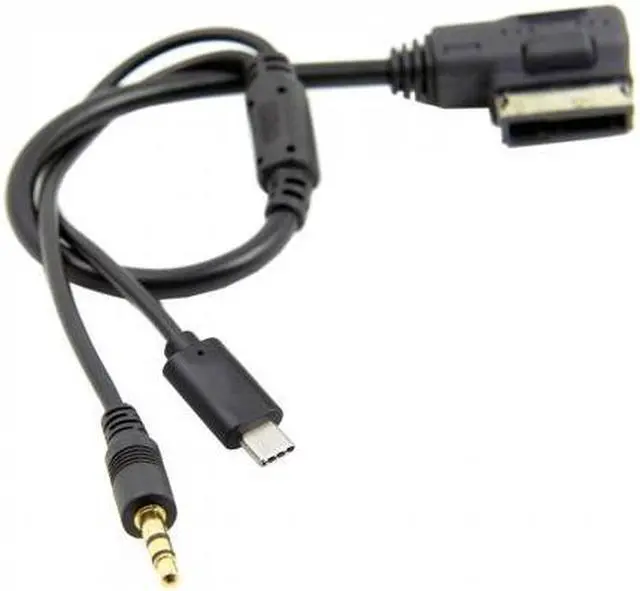 Alt view image 3 of 6 - CHENYANG Media In AMI MDI to Stereo 3.5mm Audio & USB-C Aux Adapter Cable For Car VW AUDI 2014 A4 A6 Q5 Q7