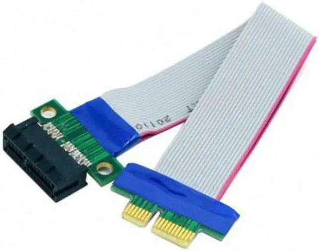Alt view image 3 of 6 - Cablecc PCI-E Express 1X Slot Riser Card Extender Extension Ribbon Flex Relocate Cable 20cm