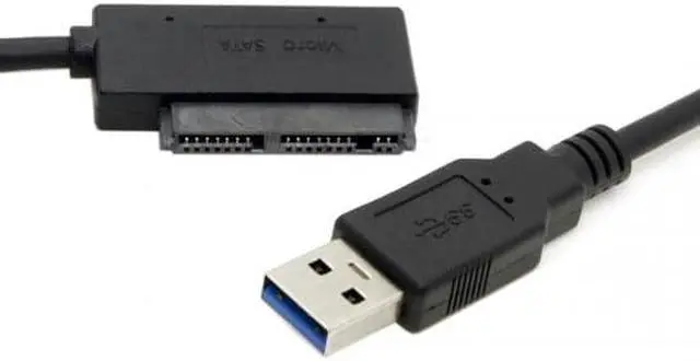 Alt view image 2 of 5 - Cablecc USB 3.0 to Micro SATA 7+9 16 Pin 1.8" 90 Degree Angled Hard Disk Driver SSD Adapter Cable 10cm