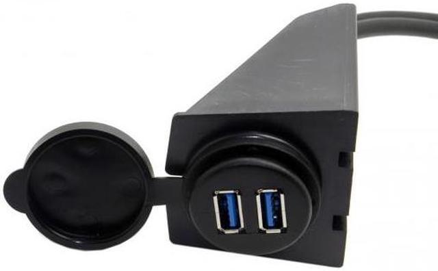Alt view image 6 of 7 - Cablecc Dual USB 3.0 Extension AUX Flush Mount Car Mount Extension Cable for Dashboard Panel 2m