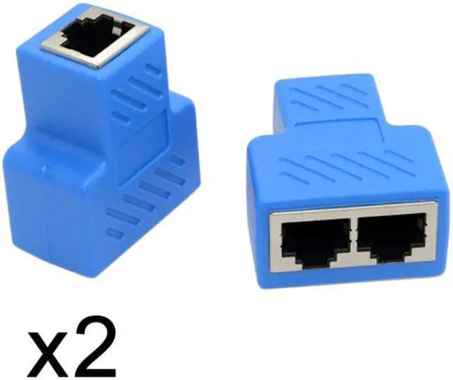 Alt view image 2 of 6 - Cablecc 2pcs STP UTP Cat6 RJ45 8P8C Plug To Dual RJ45 Splitter Network Ethernet Switcher Adapter