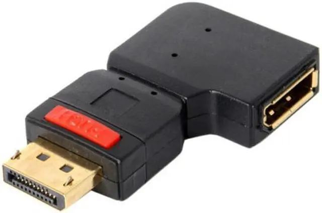 Alt view image 3 of 6 - CY Left Angled 90 Degree DisplayPort Male to Female Extension Adapter Standard DP DP-086-LE