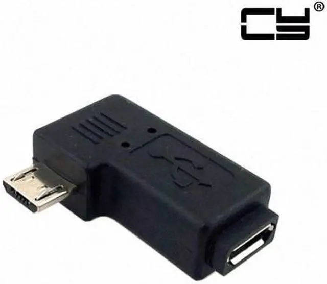 Main image of CHENYANG 90 degree Left angled Micro USB 2.0 5P Male to Female M to F extension adapter