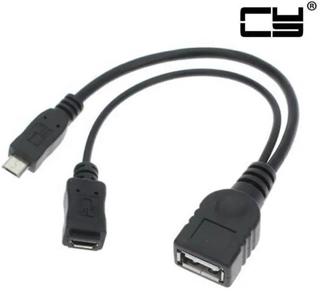 Alt view image 2 of 6 - CHENYANG Black Color Micro USB 2.0 OTG Host Flash Disk Cable with Micro USB power  for Galaxy S3 i9300 S4 i9500 Note2 N7100 Note3 N9000 & S5 i9600