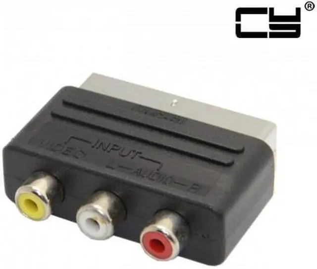 Main image of CHENYANG Audio Video Composite 3 RCA AV to Scart 21pin Adapter for  Microsoft Xbox & Europe HDTV