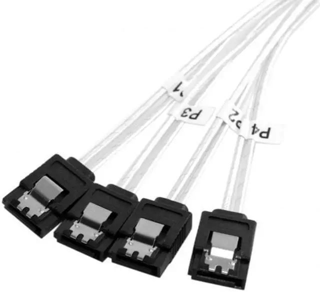 Alt view image 2 of 5 - FVH Slim Line SAS 4.0 SFF-8654 4i 38pin Host to 4 SATA 7pin Target Hard Disk Fanout Raid Cable 50cm SF-103-0.5M