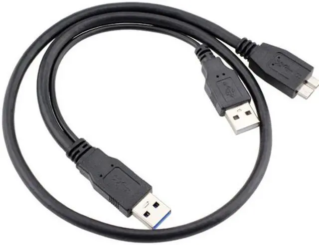 Alt view image 3 of 5 - CY Dual USB3.0 A Male to Micro USB 3.0 Y cable with Extra Power for Mobile HDD U3-029-0.5M