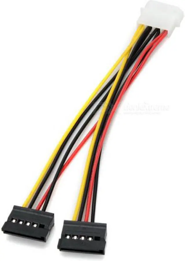 Main image of Jimier IDE to dual SATA II 15p Y Splitter 10cm hard disk Power Supply Extension Cable SA-056