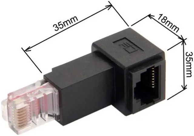 Alt view image 6 of 6 - CY Up Angled 90 Degree 8P8C FTP STP UTP Cat 5e Male to Female Lan Ethernet Network Extension Adapter UT-010-UP