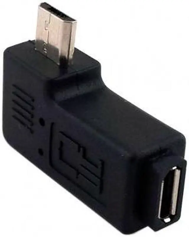 Alt view image 4 of 5 - CHENYANG 90 degree Left angled Micro USB 2.0 5P Male to Female M to F extension adapter