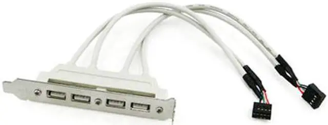 Alt view image 3 of 4 - CY PCI 4 PORTS USB 2.0 Female Screw to Motherboard 9p header cable with bracket U2-144