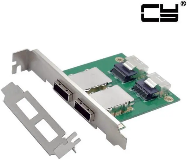 Alt view image 2 of 7 - CHENYANG  Dual Ports Mini SAS SFF-8088 To SAS 36Pin SFF-8087 PCBA Female Adapter With PCI Bracket