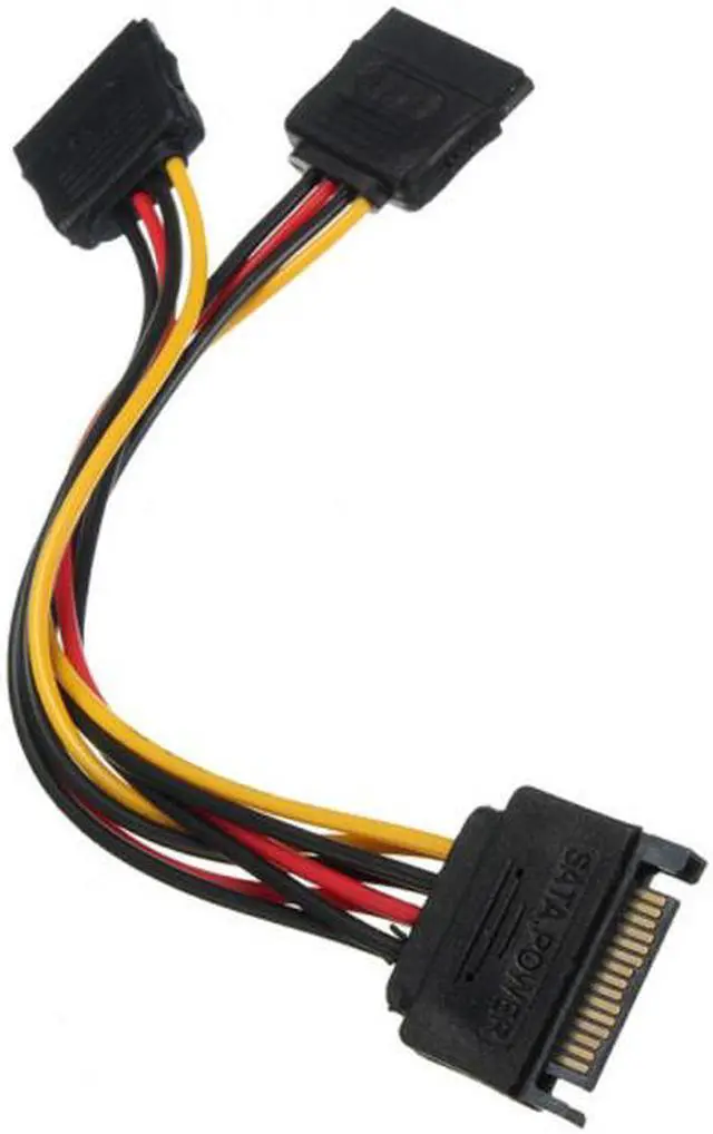 Alt view image 3 of 4 - FVH SATA 15pin  Male to 2 Female Splitter Y 1 to 2 extension Cable SA-052