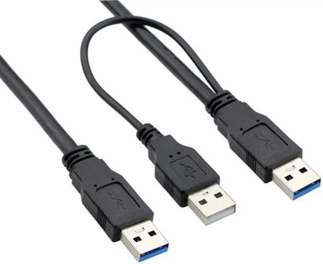 Alt view image 2 of 3 - CY super speed USB 3.0 power Y cable two A Male to USB Male for external Hard Disk U3-072