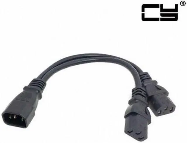 Main image of CHENYANG  Single C14 to Dual C13 5-13R Short Power Y Type Splitter Adapter Cable Cord