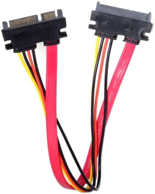 Alt view image 6 of 6 - CHENYANG  SATA III 3.0 7+15 22 Pin SATA Male to Female Data Power Extension Cable 30cm Red Color