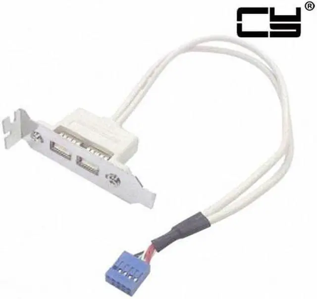 Main image of CHENYANG Low Profile 9.5mm Height USB 2.0 Female Back panel to Motherboard 9pin cable with PCI bracket 40cm