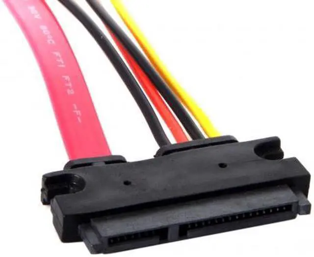 Alt view image 4 of 6 - CHENYANG  SATA III 3.0 7+15 22 Pin SATA Male to Female Data Power Extension Cable 30cm Red Color