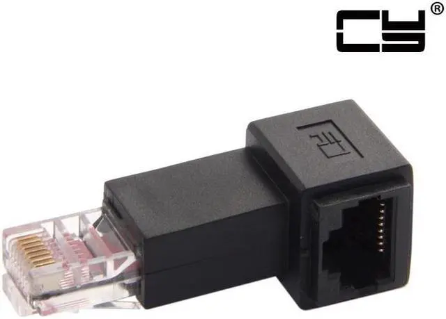 Alt view image 2 of 7 - CHENYANG  Left Angled 90 Degree 8P8C FTP STP UTP Cat 5e Male to Female Lan Ethernet Network Extension Adapter