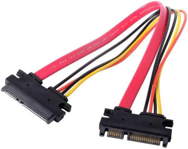 Alt view image 3 of 6 - CHENYANG  SATA III 3.0 7+15 22 Pin SATA Male to Female Data Power Extension Cable 30cm Red Color