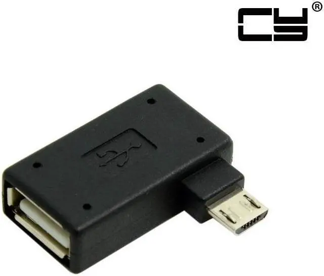 Alt view image 2 of 7 - CHENYANG 90 Degree Right Angled Micro USB 2.0 OTG Host Adapter with USB Power for Galaxy S3 S4 S5 Note2 Note3 Cell Phone & Tablet