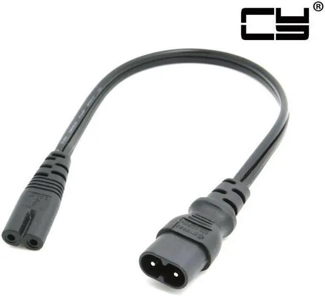 Alt view image 2 of 7 - CHENYANG  IEC 60320 C8 Plug to C7 Receptacle Male to Female Extension Power Supply Main Adapter Cable 30cm