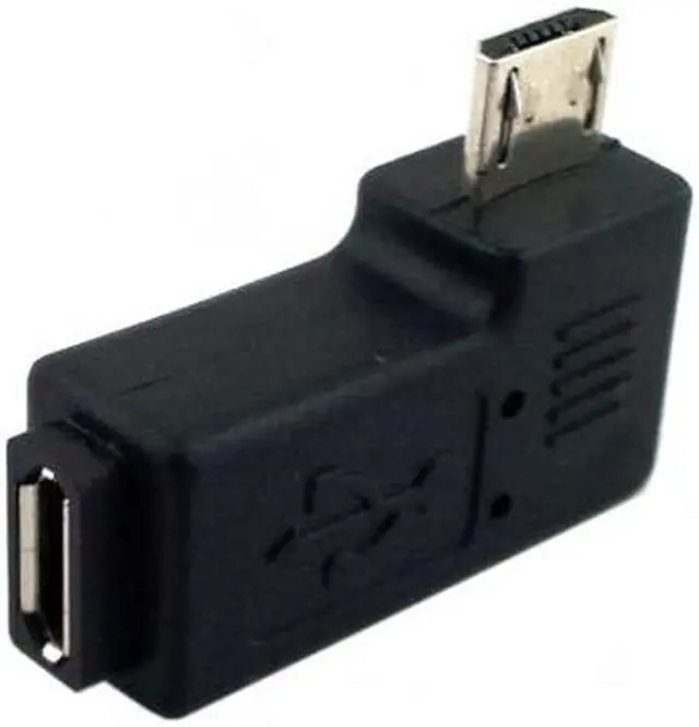 Alt view image 5 of 5 - CHENYANG 90 degree Left angled Micro USB 2.0 5P Male to Female M to F extension adapter