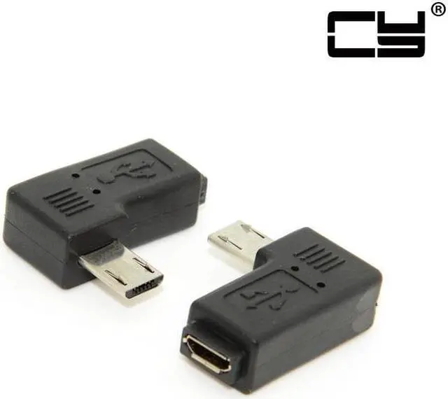 Alt view image 2 of 5 - CHENYANG 90 degree Left angled Micro USB 2.0 5P Male to Female M to F extension adapter