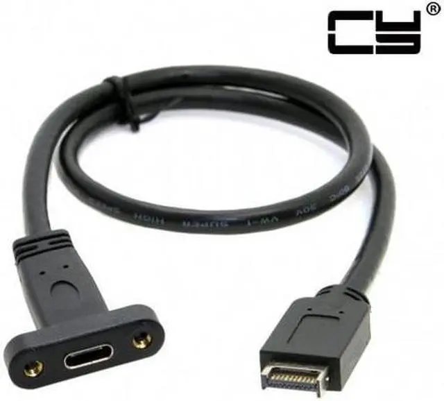 Main image of CHENYANG USB 3.1 Front Panel Header to USB-C Type-C Female Extension Cable 40cm with Panel Mount Screw