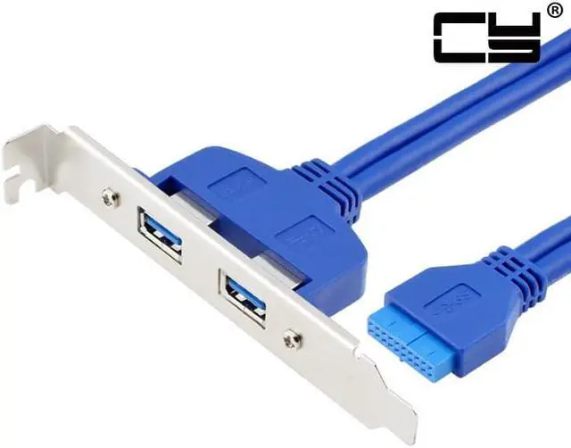 Alt view image 2 of 6 - CHENYANG Internal 2Pin USB 3.0 Female Mount panel  to Motherboard 20pin cable with PCI bracket