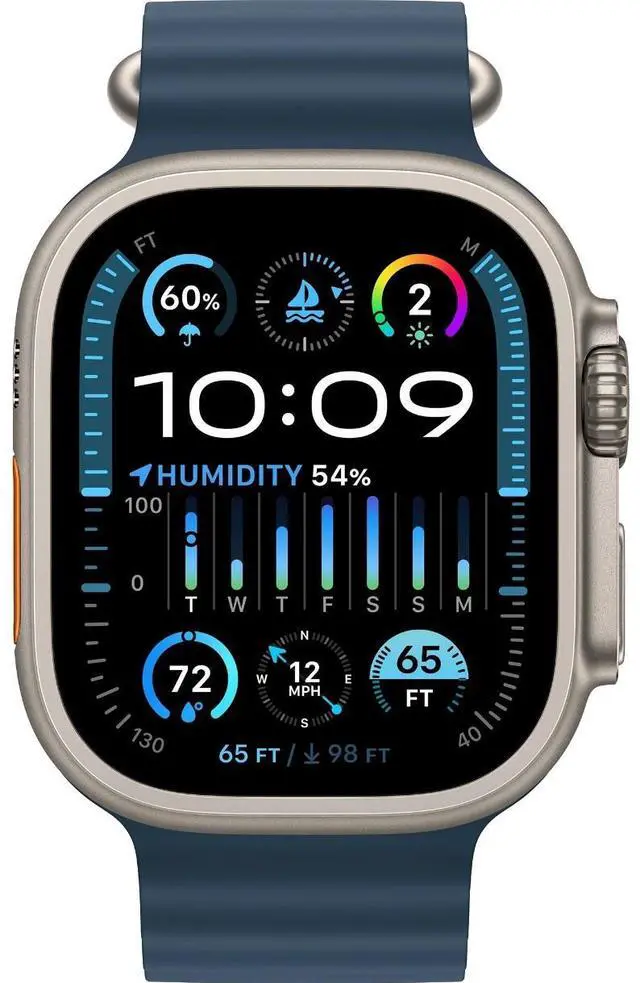 Alt view image 2 of 4 - Apple Watch Ultra 1st Gen 49mm Titanium - GPS + Cellular - Ocean Band Blue (Grade A)