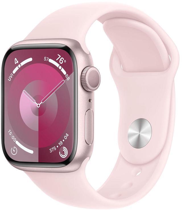 Main image of Apple Watch Series 9 41mm (GPS Only) Smartwatch with Aluminum Pink Case + Pink Sport Band M/L | Grade B+