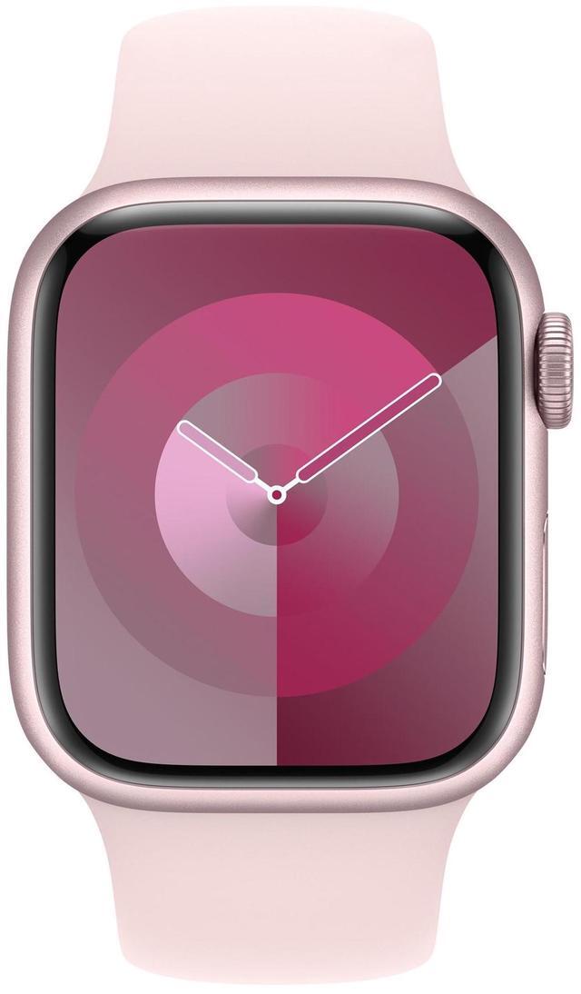 Alt view image 2 of 4 - Apple Watch Series 9 41mm (GPS Only) Smartwatch with Aluminum Pink Case + Pink Sport Band M/L | Grade B+