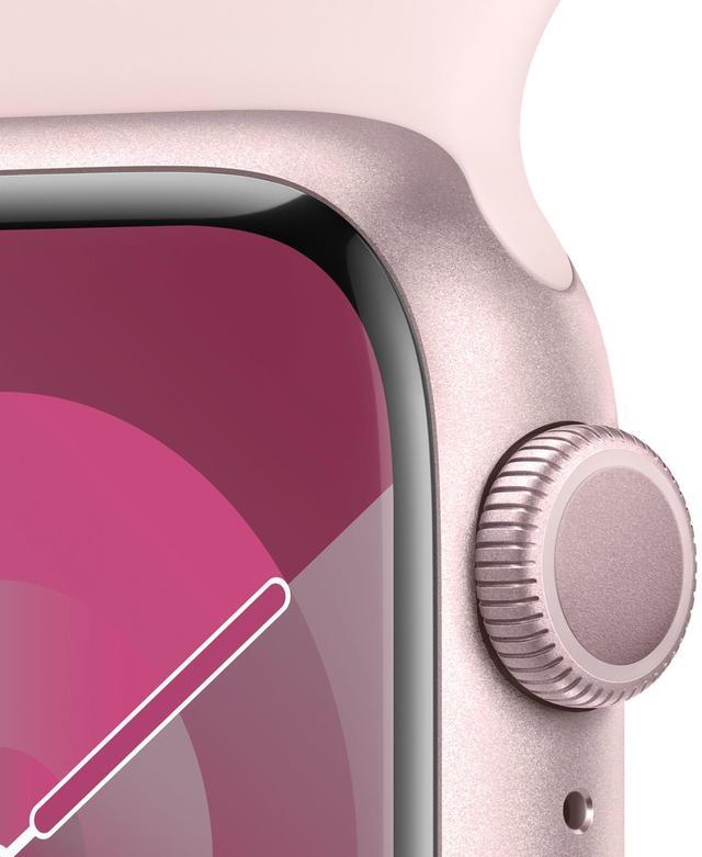 Alt view image 3 of 4 - Apple Watch Series 9 41mm (GPS Only) Smartwatch with Aluminum Pink Case + Pink Sport Band M/L | Grade B+