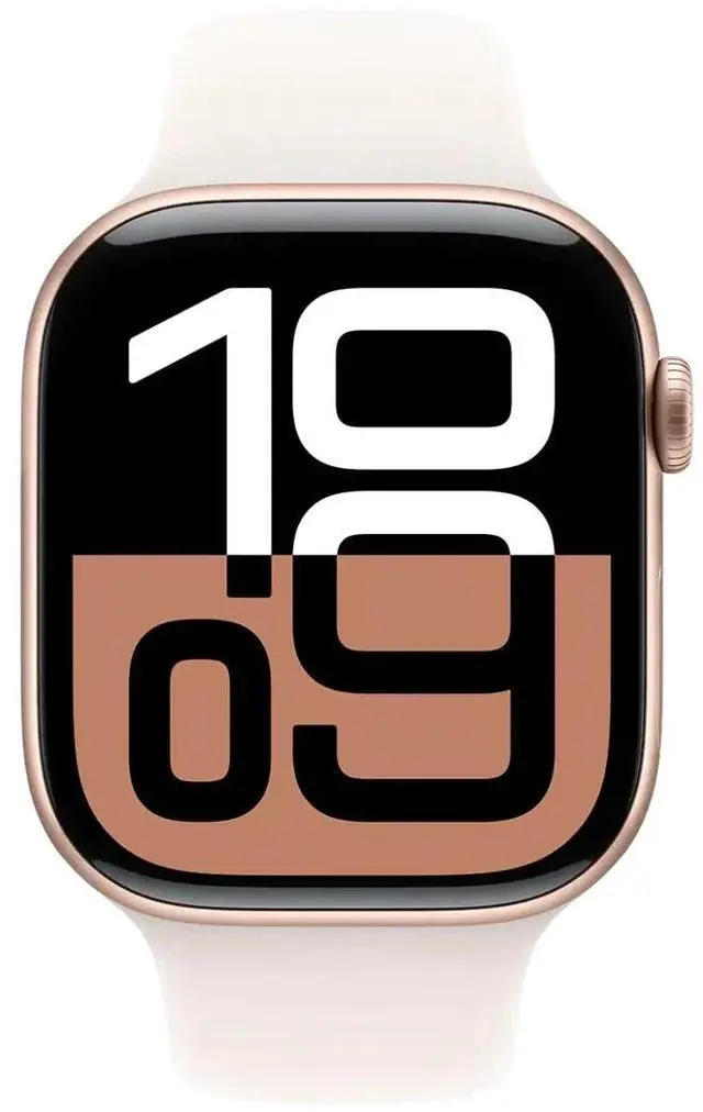 Alt view image 2 of 4 - Apple Watch Series 10 46mm (GPS) Aluminum Rose Gold Case with Light Blush Sport Band M/L (Grade A)
