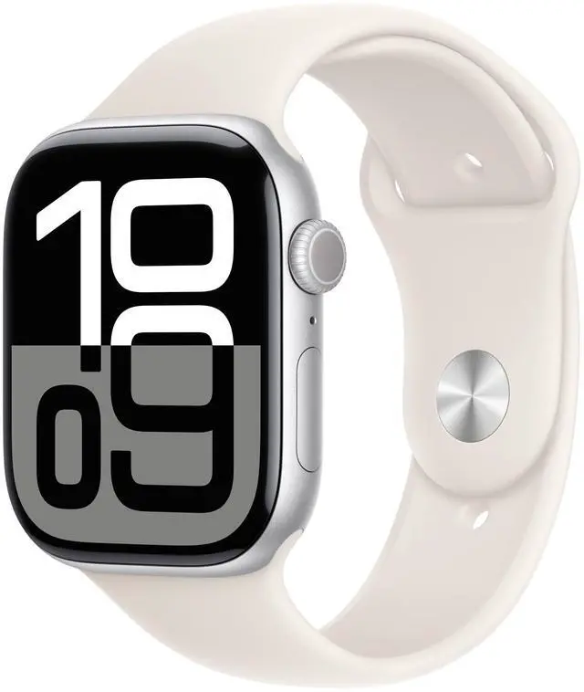 Main image of Apple Watch Series 10 46mm (GPS + Cellular) Aluminum Silver Case with Starlight Sport Band M/L - Grade A