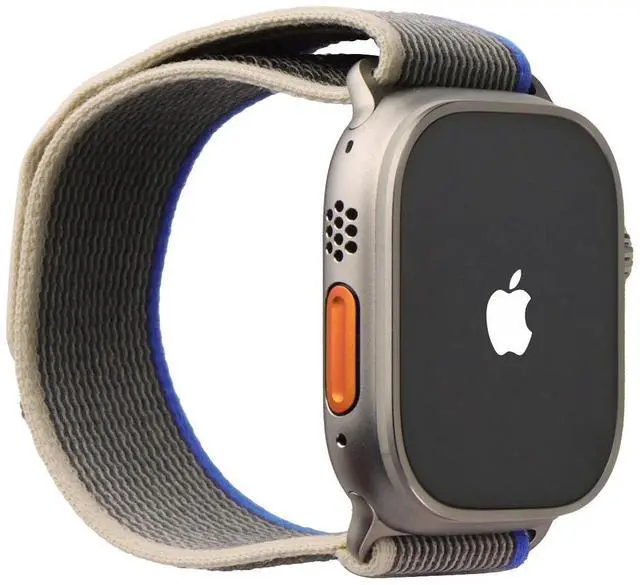 Alt view image 5 of 5 - Apple Watch Ultra 49mm Titanium (GPS + Cellular) Blue/Gray Trail Loop Band S/M (Grade B+)