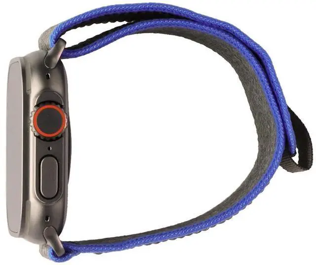 Alt view image 4 of 5 - Apple Watch Ultra 49mm Titanium (GPS + Cellular) Blue/Gray Trail Loop Band S/M (Grade B+)