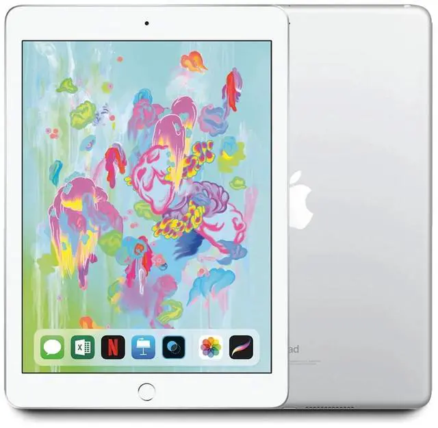 Alt view image 3 of 5 - Apple iPad 6 (6th Gen) 2018 - 32GB - Wi-Fi - 9.7" - Silver (Grade B-)