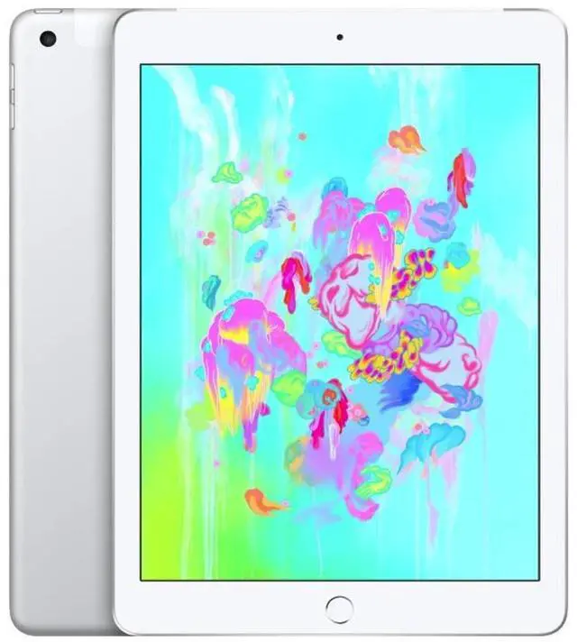 Main image of Apple iPad 6 (6th Gen) 2018 - 128GB - Silver - Wi-Fi + Cellular - 9.7 Inch (Grade B+)
