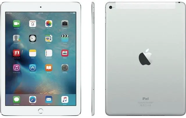 Alt view image 3 of 4 - Apple iPad Air 2 (2014) - 128GB - Silver - Wi-Fi + Cellular - 9.7 Inch (Grade B-)