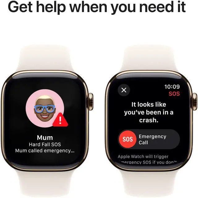 Alt view image 6 of 7 - Apple Watch Series 10 42mm (GPS + Cellular) Gold Titanium with Medium/Large Starlight Sport Band (Grade B-)