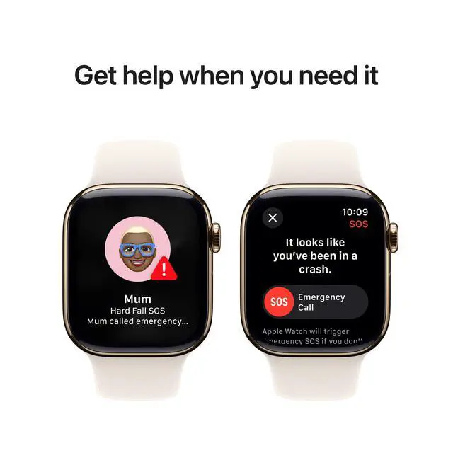 Alt view image 6 of 7 - Apple Watch Series 10 46mm (GPS + Cellular) Gold Titanium with Medium/Large Starlight Sport Band (Grade B-)