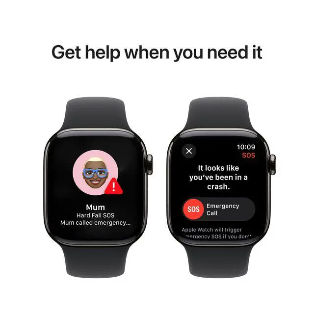 Alt view image 7 of 7 - Apple Watch Series 10 42mm (GPS + Cellular) Slate Titanium with Medium/Large Black Sport Band (Grade B+)