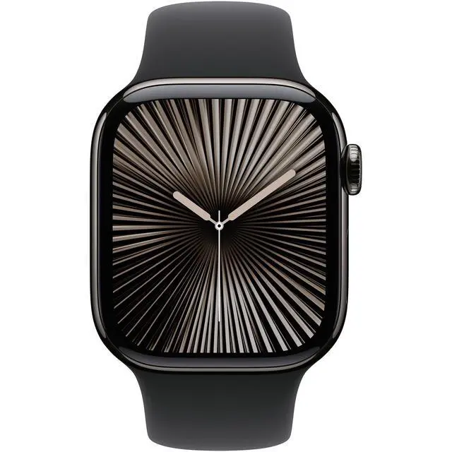 Alt view image 2 of 7 - Apple Watch Series 10 42mm (GPS + Cellular) Slate Titanium with Medium/Large Black Sport Band (Grade B+)