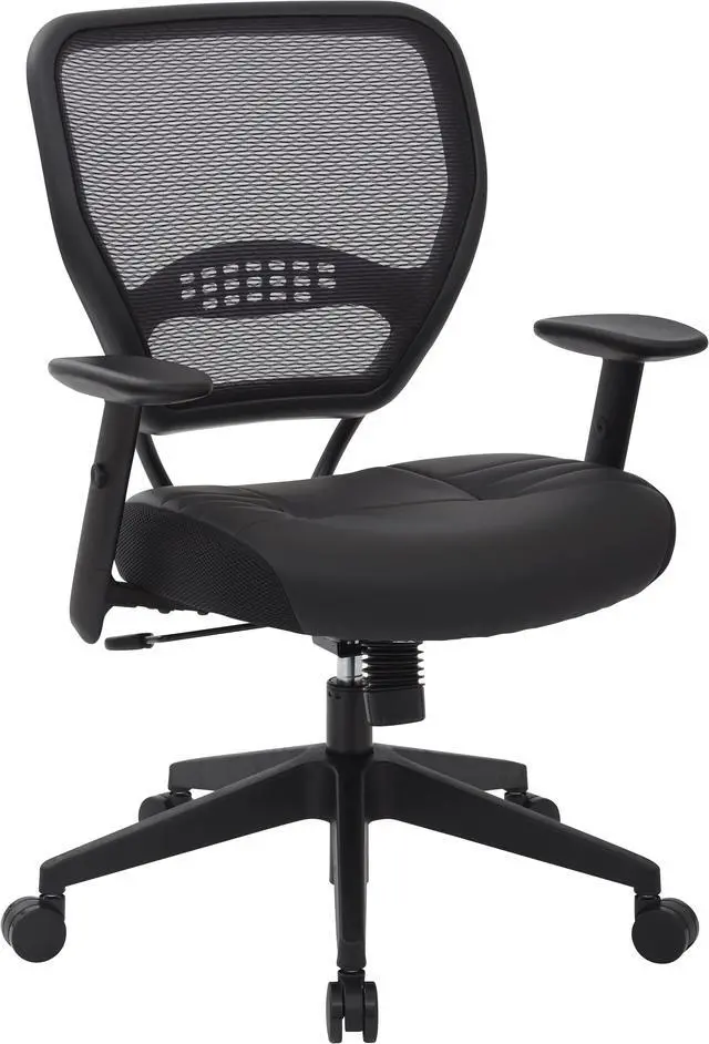 Alt view image 11 of 12 - Office Star 5700E - Space Seating Professional Dark Air Grid Back Managers Chair with Black Eco Leather Seat